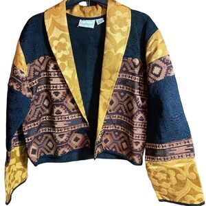 Vintage Flashback Southwestern Boho Tapestry Jacket Women's Medium Multicolor